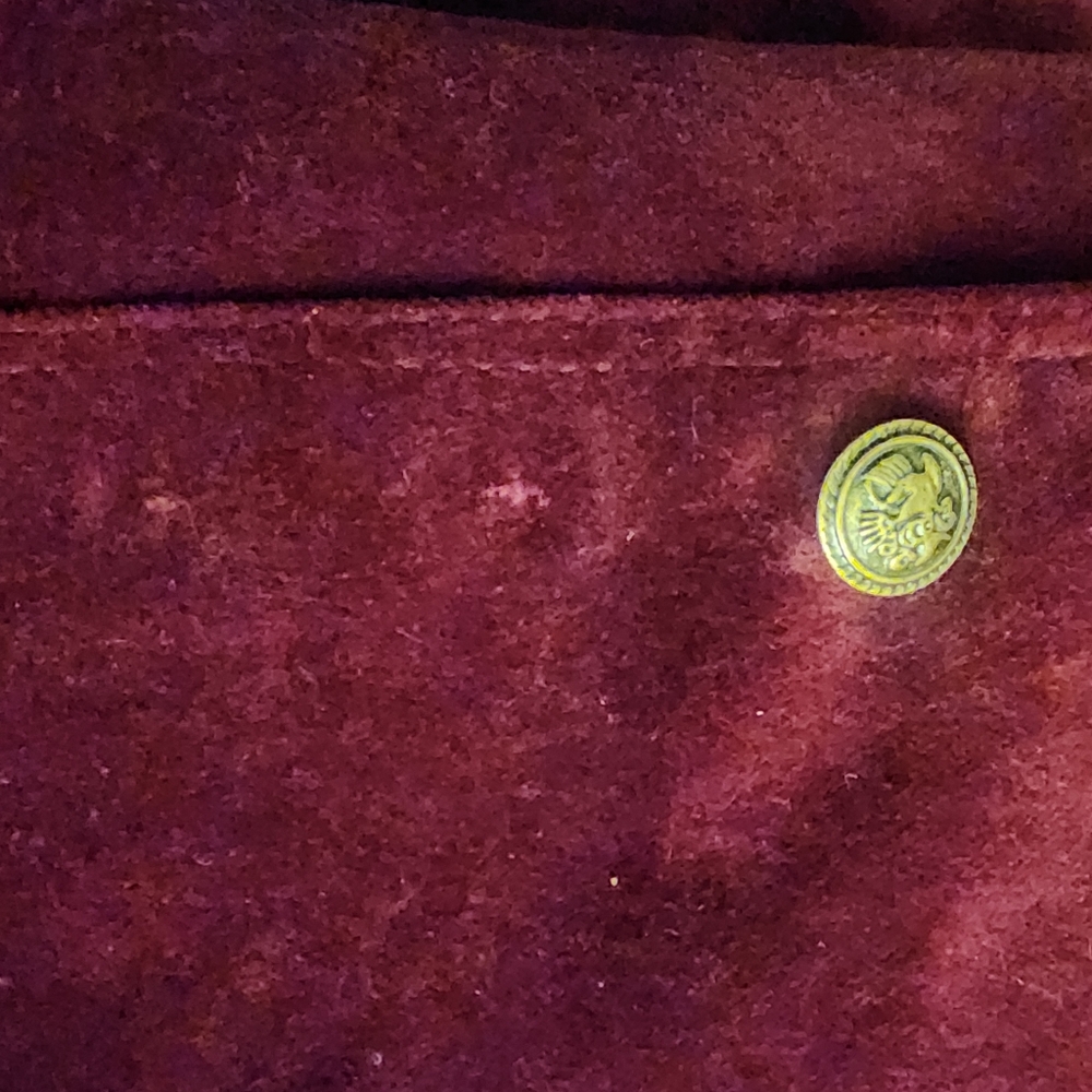 Gadzooks Burgundy Velvet Women's Blazer Military Jacket Size Large - Picture 10 of 11